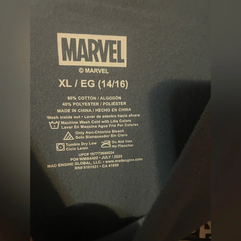 Marvel Spider-Man Boys XL 14/16 Long Sleeve Graphic Tee Blue‎ Amazing Spider-Man